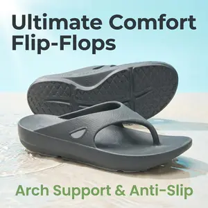 Zovrwin Women's Flip Flops Thong Cushion Sandals Toepost Slippers for Home Shower Beach