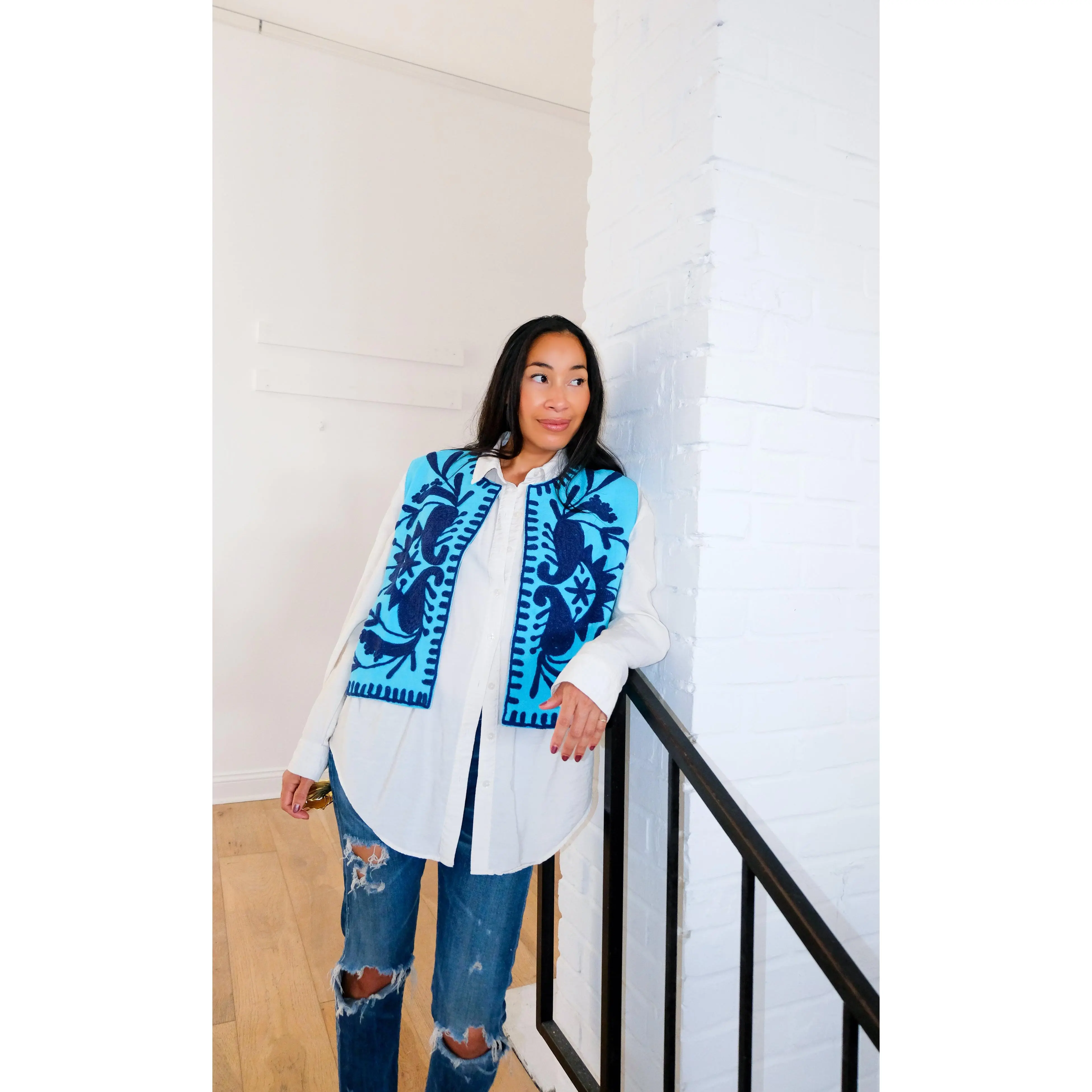 Capri Short Canvas Reversible Suzani Vest