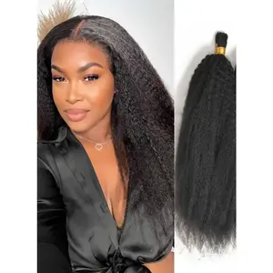 Deeva - Afro Kinky Straight Hair Bulk Human Hair- For Invisible Crochet Hairstyles And Braiding