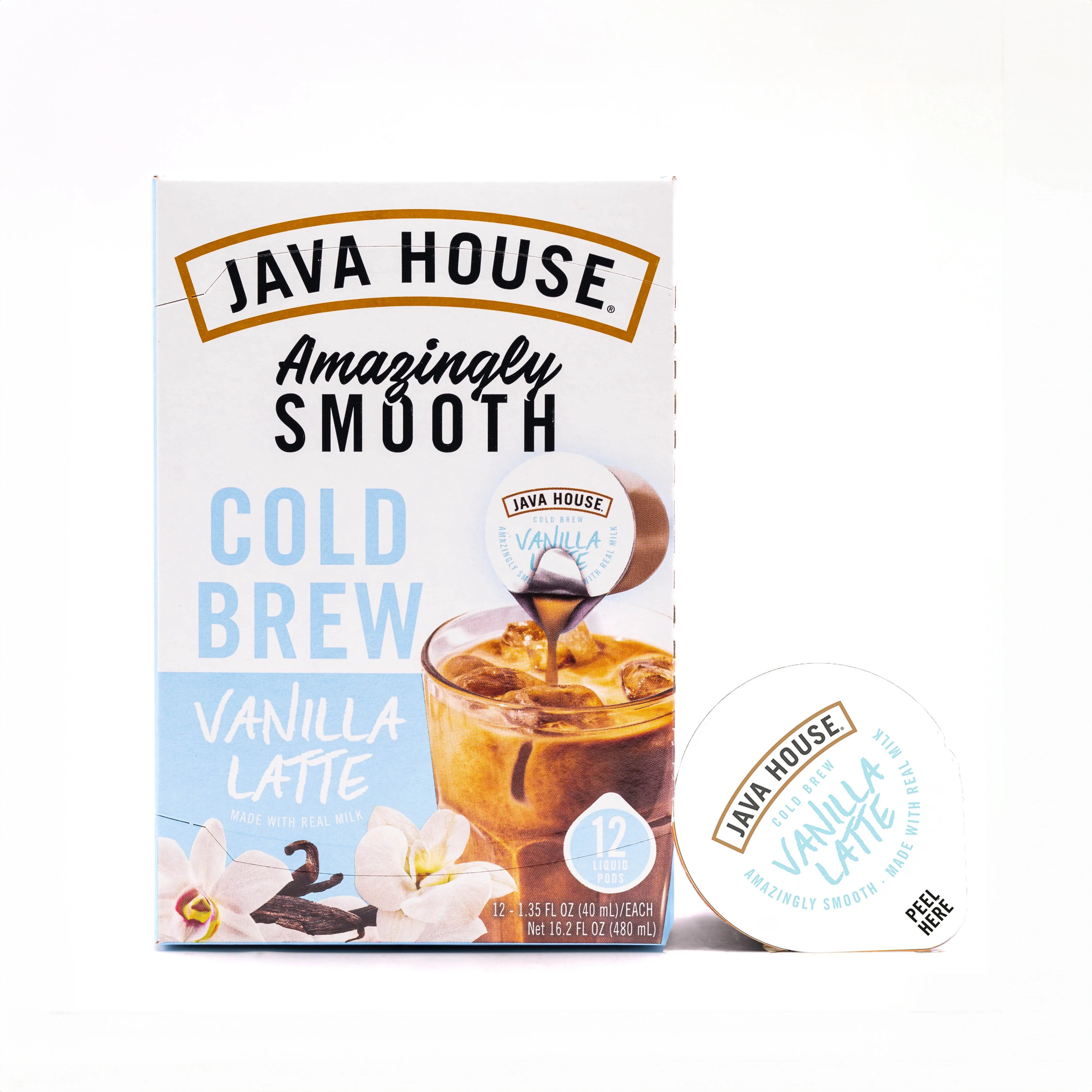 Liquid Science Java House Java House Cold Brew Latte Coffee Concentrate Single Serve Liquid Pods ...