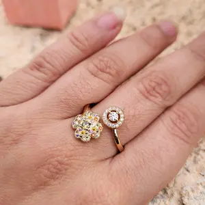 Beautiful gold plated flower ring for women