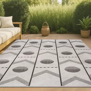 JONATHAN Y Soren Modern Geometric Indoor/Outdoor Area Rug - Bold Stripe Pattern, Scandinavian Design, 0.23" Thick, Easy-Care Polypropylene, Available in Multiple Sizes