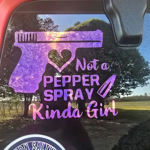 Pepper Spray Not a Kinda Girl - Vibrant Design Featuring a Gun and Heart - Emphasizes Comfort and Style