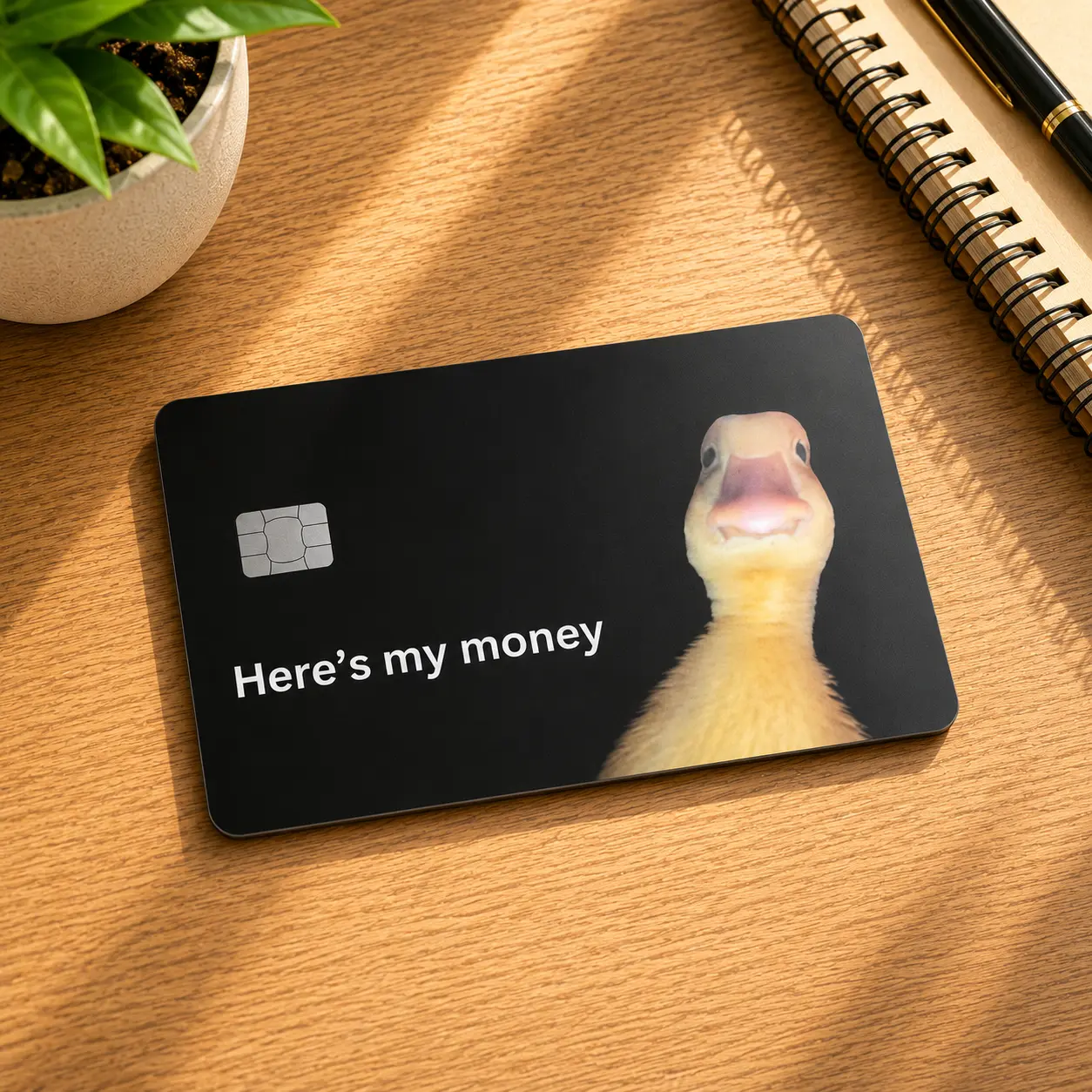(2pcs per pack) Cute Duck Cartoon Card Skin, Premium Matte Vinyl Protective Sticker, Easy Apply Scratch Resistant Cover for Standard Size Cards