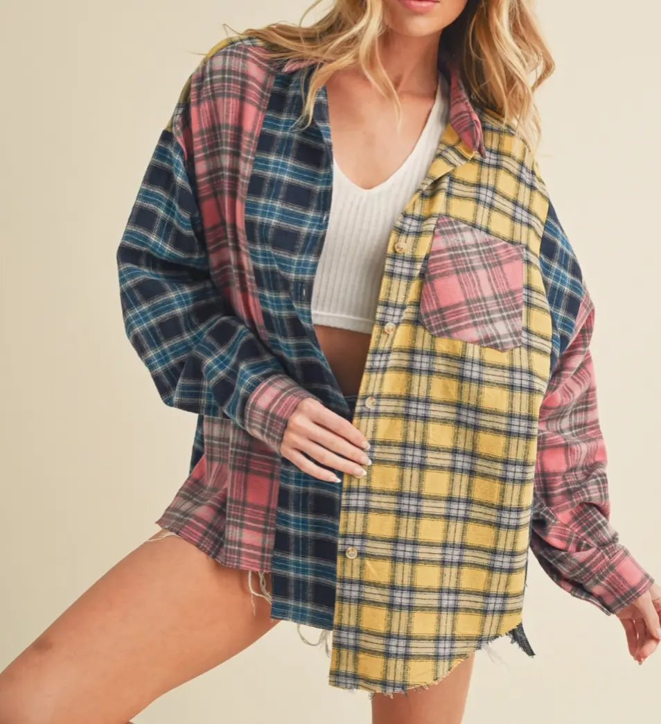 Neela Multi Color Plaid Flannel Shirt