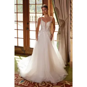 Nox Anabel -JE1021 Embroidered Tulle A-Line Bridal Dress