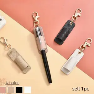 Portable Keychain Pen Holder Clip, Eyeglasses Clips, PU Badge Pencil Case with Clip, Pencil Keychains, Ladies Keychain Gift, Multi-Functional Accessory, Multi Purpose Keychain, Stylish Keychain, Keychain Accessories, Keychain for Bags