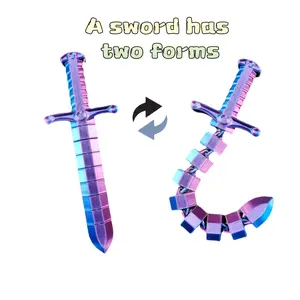 3D printed creative whip and sword retractable sword body, deformable shape, flexible joints, great ornaments