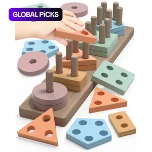 Montessori Toys for Boys & Girls, Shape Sorter Wooden Toys for Toddlers, Preschool Toddler Puzzles, Ideal Gift for Kids #GLOBAL PICKS