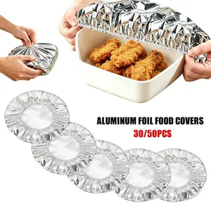 30/50-Piece Set of Reusable Aluminum Foil Food Covers  for Kitchen Kitchen Food Covers Insulation Cover Aluminium Foil Food Covers Fresh Keeping Insulation Film Elastic Bowl Covers