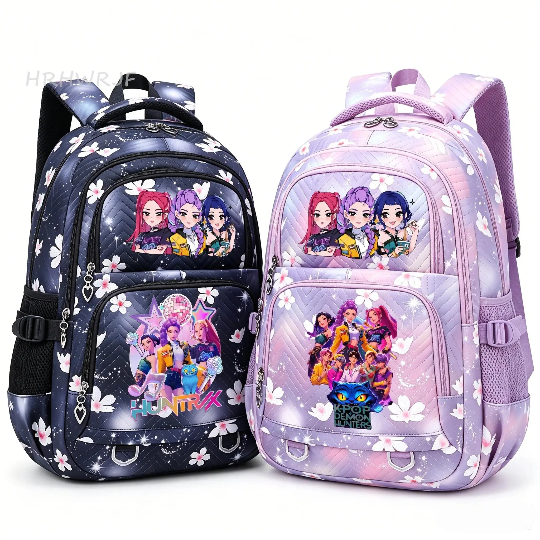 K-pop Demon Hunters Backpack Teens Girls Capacity Schoolbag Flowers Printe Laptop School Backpack Travel Rucksack YK2 Mochila