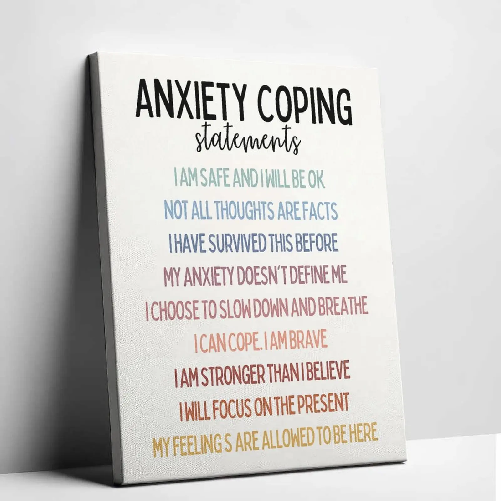 Inspirational Wall Art Positive Affirmations Canvas Wall Art Calming Mental Health Poster Self Care Canvas Print Office Therapy Decor Mindfulness Aesthetic Signs Daily Reminders Quote Living Room Wall Decor