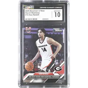 Asa Newell University of Georgia 2025 Bowman U Now March Madness #10 CGC Authenticated 10 Card