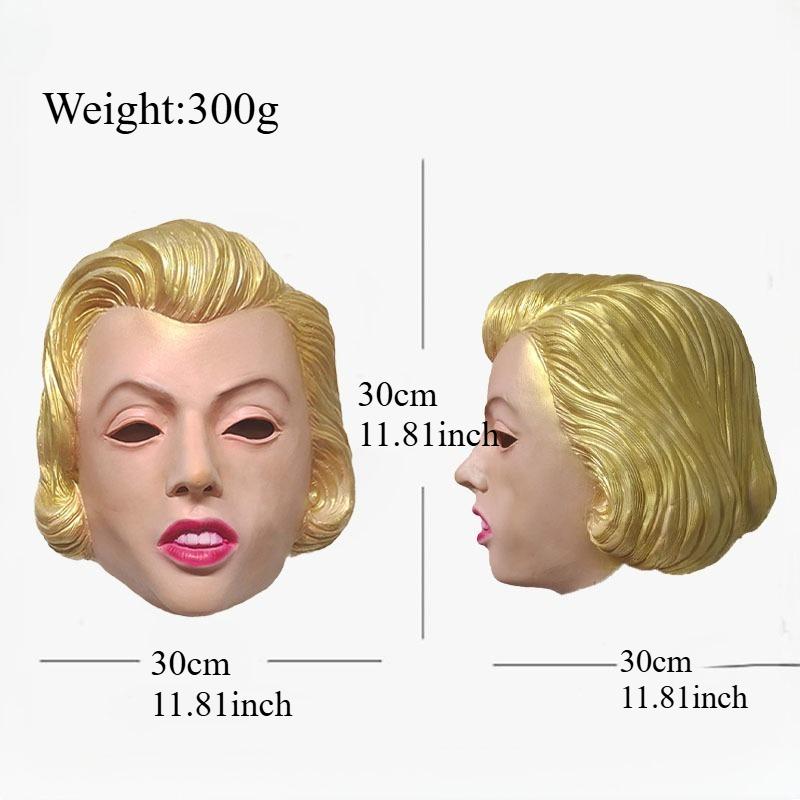 Marilyn Monroe Latex Mask, Iconic Hollywood Star Cosplay Prop, Halloween Costume for Adults creative prank gift