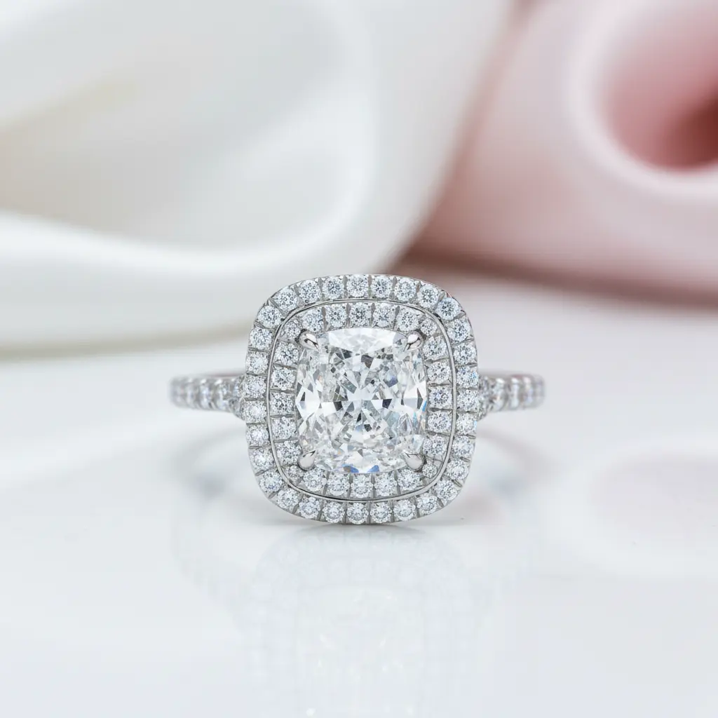 Dazzling Cushion Cut Diamond Option Ring