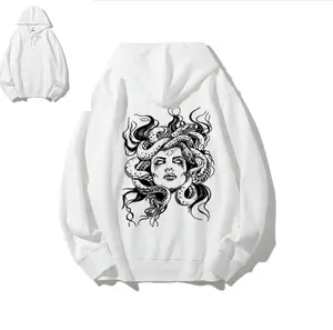 Medusa Snake Hoodie,Witchy Greek Mythology Graphic Print Women Graphic Hoodies, Hoodie Streetwear Unisex Pullover Tops, Gift For Women Long Sleeve Pocket Pullover Fall Fashion 2025 Printed in the USA Printed Unisex Casual Hoodie