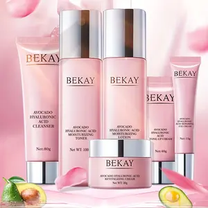 6-Piece Avocado Hyaluronic Acid Vitality Set - Deeply Hydrates and Plumps Skin, Fades Fine Lines and Wrinkles, Boosts Elasticity and Radiance, Gentle for All Skin Types, No Alcohol, Perfect Gift