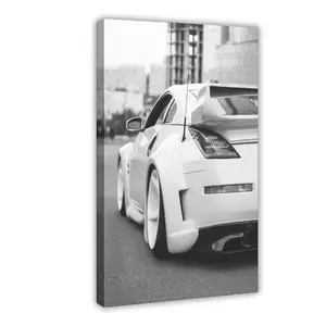 JDM 350z Sport Car Posters Black And White Wall Decor Art-Modern Car Wall Art Prints Cool Posters for Boys Room-Bathroom Bedroom Office Canvas Wall Art funny