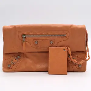 Pre-owned balenciagaa leather Small Leather Goods Balenciaga Mandarin Lambskin Giant 21 Envelope Clutch Bag B20506