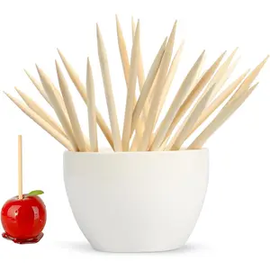 Candy Making Skewer Sticks 6 INCH -  Birch Wooden -  for Cotton Candy, Caramel Apples, Cake Pops, and More - 70 Pack - Ideal for Corn Dogs and Sausages -