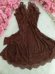 Luxury Unpadded Nightdress - Brown