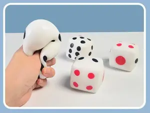 Slow Rising Dice Squishy Toy, Soft TPR Fidget Squeeze Ball, Stress Relief Sensory Toy for Kids, Ideal 2026 Children's Day Gift