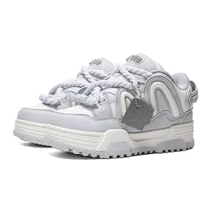 Q-AND Women's Chunky Platform Skate Shoes | Low-Top Shock Absorbing w/ Thick Straps & Waffle Sole | Breathable Casual Sports Sneakers