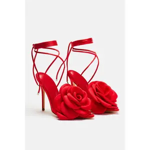 Love Is Blooming Heeled Sandals - Red Love Is Blooming Heeled Sandals - Red