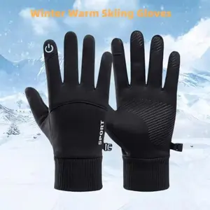 Winter Warm Full Fingers Waterproof Cycling Outdoor Sports Running Motorcycle Ski Touch Screen Fleece Gloves for Extreme Weather