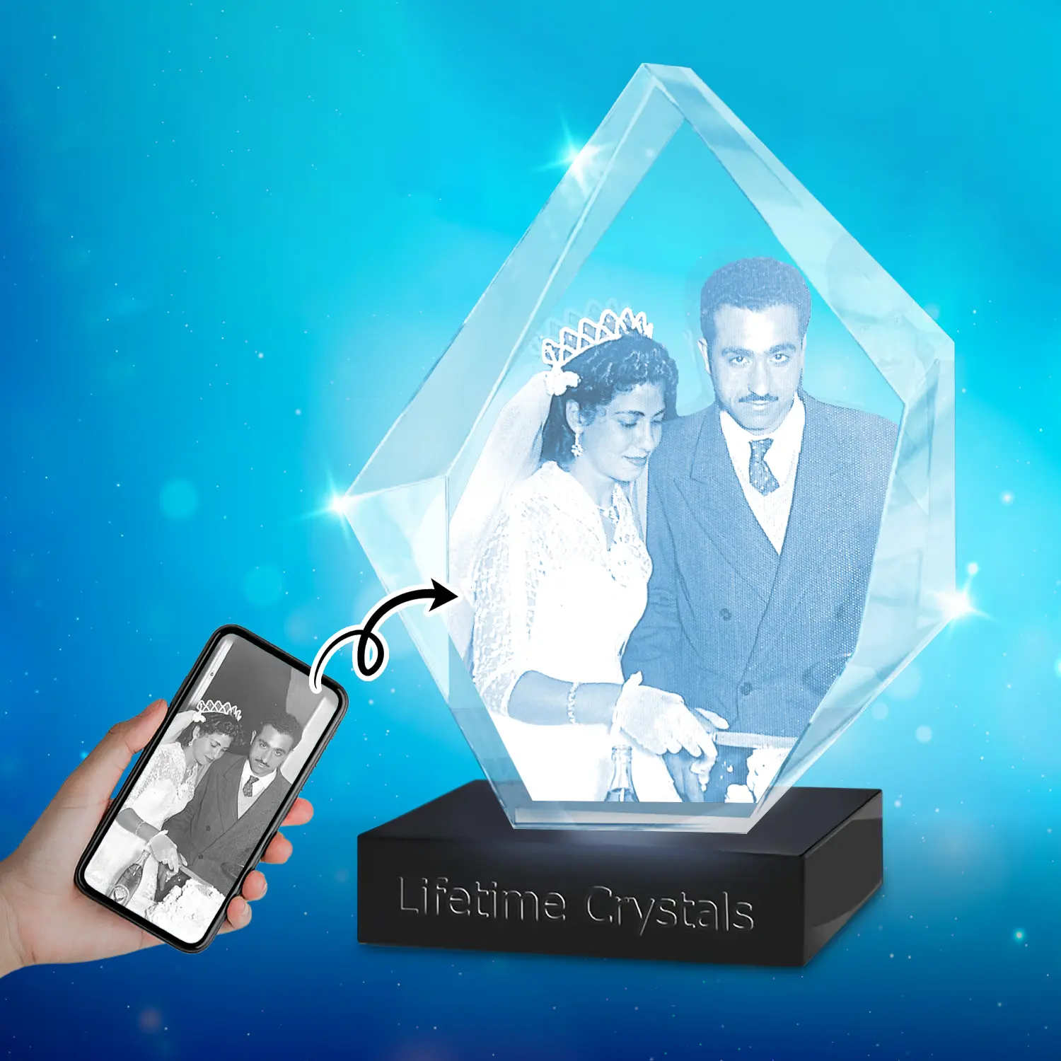 Custom Engraved 3D Crystal Photo Keepsake Prestige