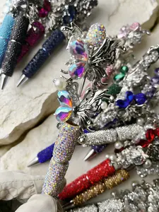 Elegant Butterfly Beads Abs Pearl Pendants, Random Color Rhinestone Stringing Pen Set, 3 Piece Jewelry Making Supplies, DIY Beading Accessories