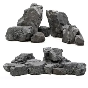 Aquarium Rocks 10lb Black Fish Tank Stones for Aquarium Aquascaping Decoration Reptile Basking Platforms Paludarium Bonsai Vivariums(3"-7", 7pcs)