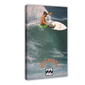 Haokelai 1990 BILLABONG Surfing Canvas Art Poster Eco-Friendly Fade-Resistant Waterproof Wall Decor for Living Room & Bedroom
