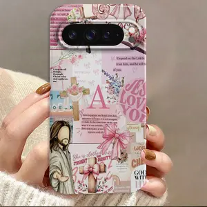 Love Sacred Cross Verse Film Hard Phone Case Suitable for Google Pixel 9 Pro XL/9 Pro 5G/9/ 8 Pro/ 8/ 8A/ 7 Pro/ 7/ 7a/10/10 Pro/10 Pro XL, The Perfect Smart Phone Cover Gift for Birthdays, Boys & Girls