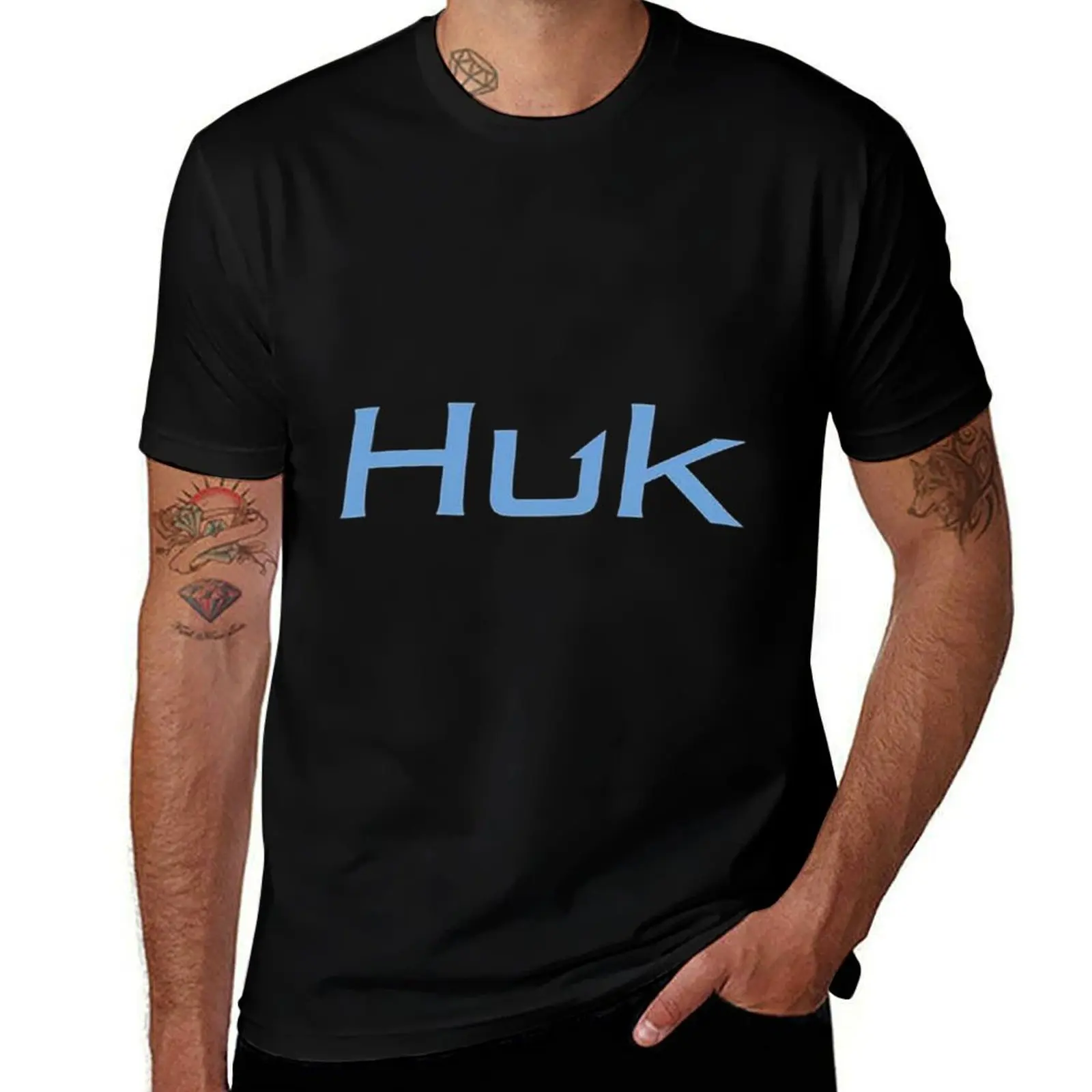 Huk Mens T Shirts Cotton Short Sleeve T-Shirt Crew Neck Tees Casual Shirt