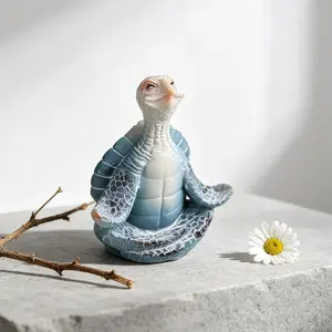 Meditation Sea Turtle Figurine,  Statue for Zen Office Desk Decor, Coastal Nature Theme for Bedroom Living Room Bathroom, Spring  Accent Graduation for Women Mom Grandma