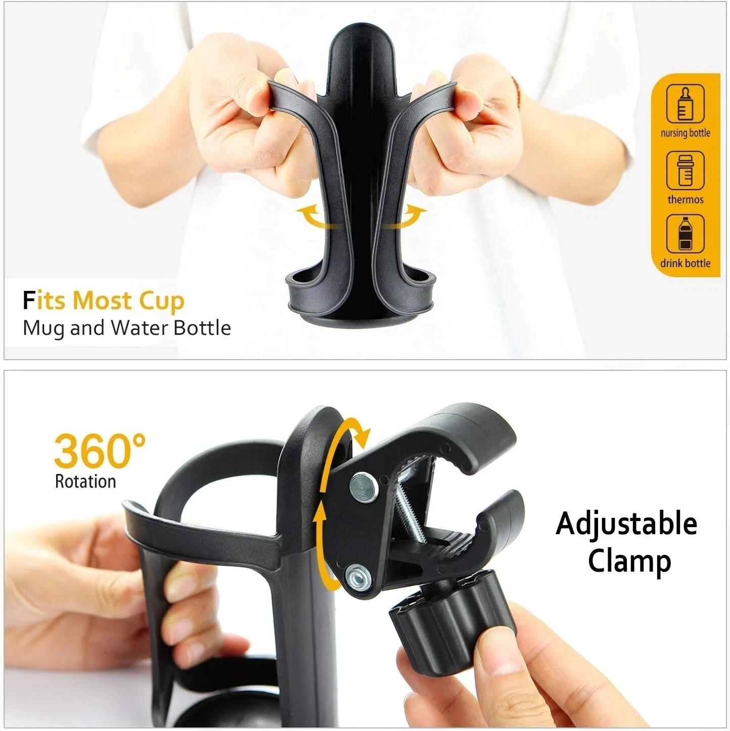 Bike Bicycle Cup Holder, Water Bottle Holders, Universal 360 Degrees Rotation Cup Holder for Bicycle, , Scooter, Walker, , Bottle Holders for Adults