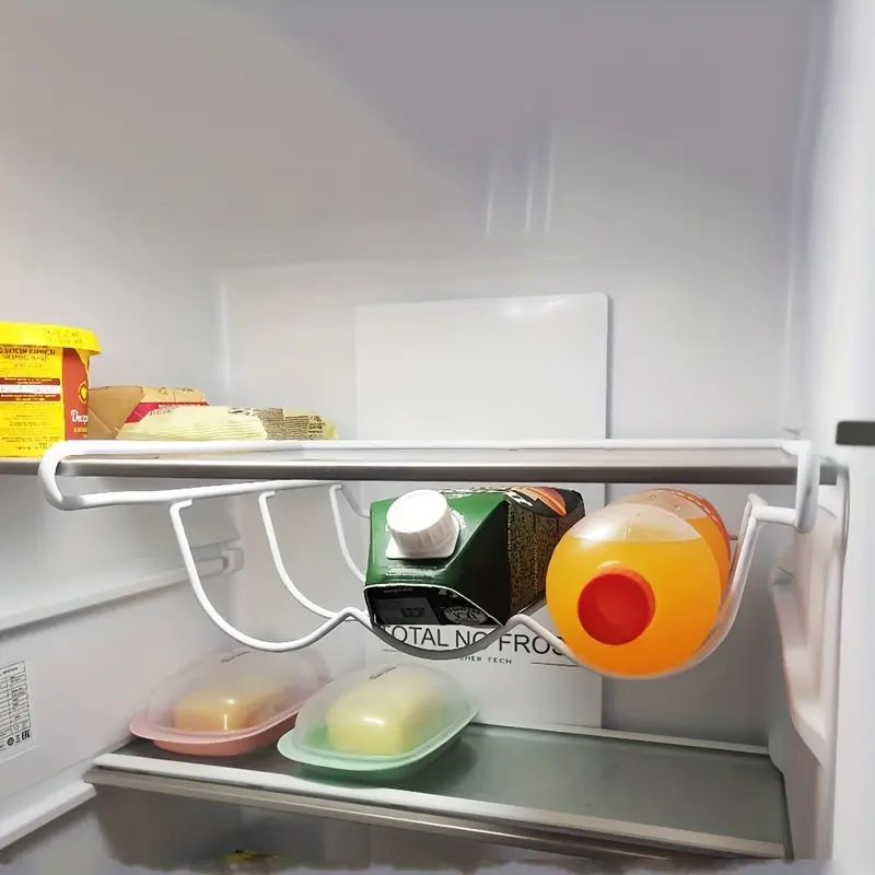Cabinet Fridge Wine Rack, Bottle or Can Beverage Storage Shelf Holder, Kitchen Hanging Organizer, No Drilling Required, Fits Any Size Refrigerator