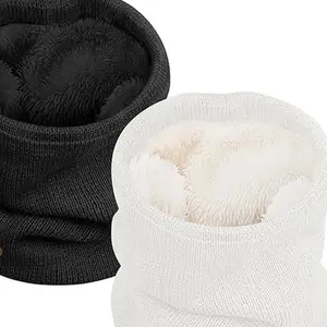 Infinity Scarf Winter Double-Layer Neck Warmer Knit Fleece Lined Circle Loop Scarves Gifts