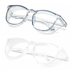 Safety Glasses Anti Fog Goggles Protective Eyewear Blue Light Blocking Anti Dust UV Protection Glasses For Men Women (2 Pack (Blue + Clear))