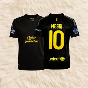 1112 Second Away Black Short Sleeve No. 10 Messi Soccer Jersey