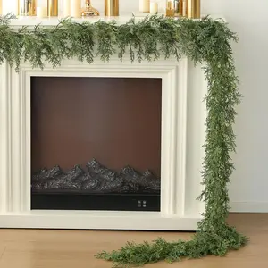 【Off-Season Clearance】6FT 4Pcs Artificial Cedar Garlands, Realistic-to-the-Touch Winter Cedar Garlands, Green Artificial Greenery Pine Garland for Dining Table, Mantel, Wall, Indoor, Outdoor Decor.