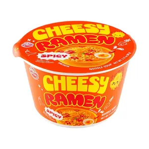 OTTOGI Cheddar Spicy Cheese Ramen Cup Noodles 90g - Authentic Korean Instant Ramyeon, Popular Korean Brand