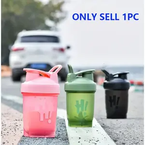 Portable Manual Shaker Cup, Leakproof Water Bottle - Non-Electric Blender Bottle for Protein Powder, Smoothies, Gym, Travel - Leakproof Twist Lid, Matte Finish - Compatible with Home, Office, Outdoor - Fitness Gift (Pink), Smoothie Maker