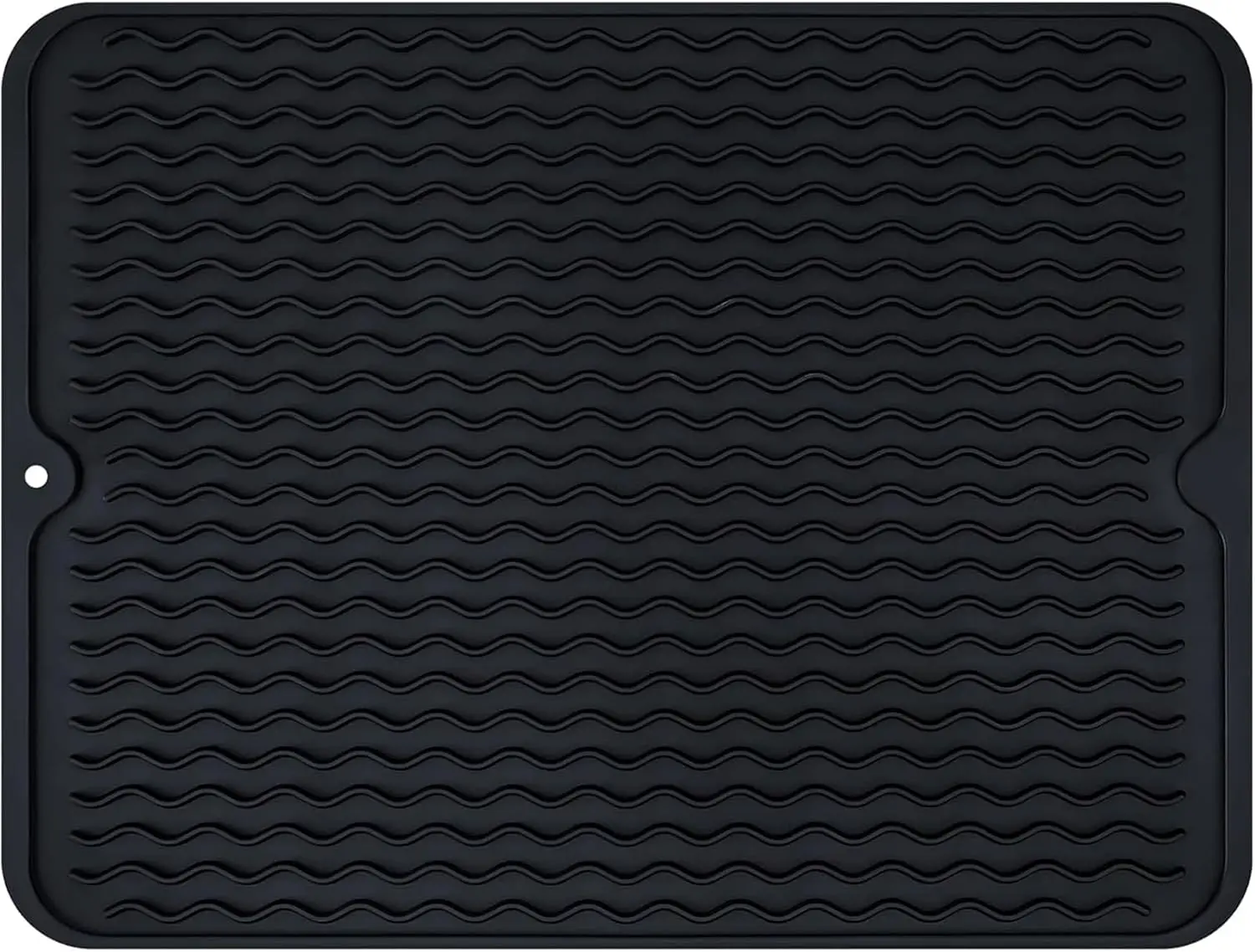 Dish Drying Mats For Kitchen Counter, Silicone Dish Mat Drying Kitchen Mat, Food Grade Silicone Sink Drying Mat, Quick Dry Slip Resistant Kitchen Mats, 16x12inch, Black