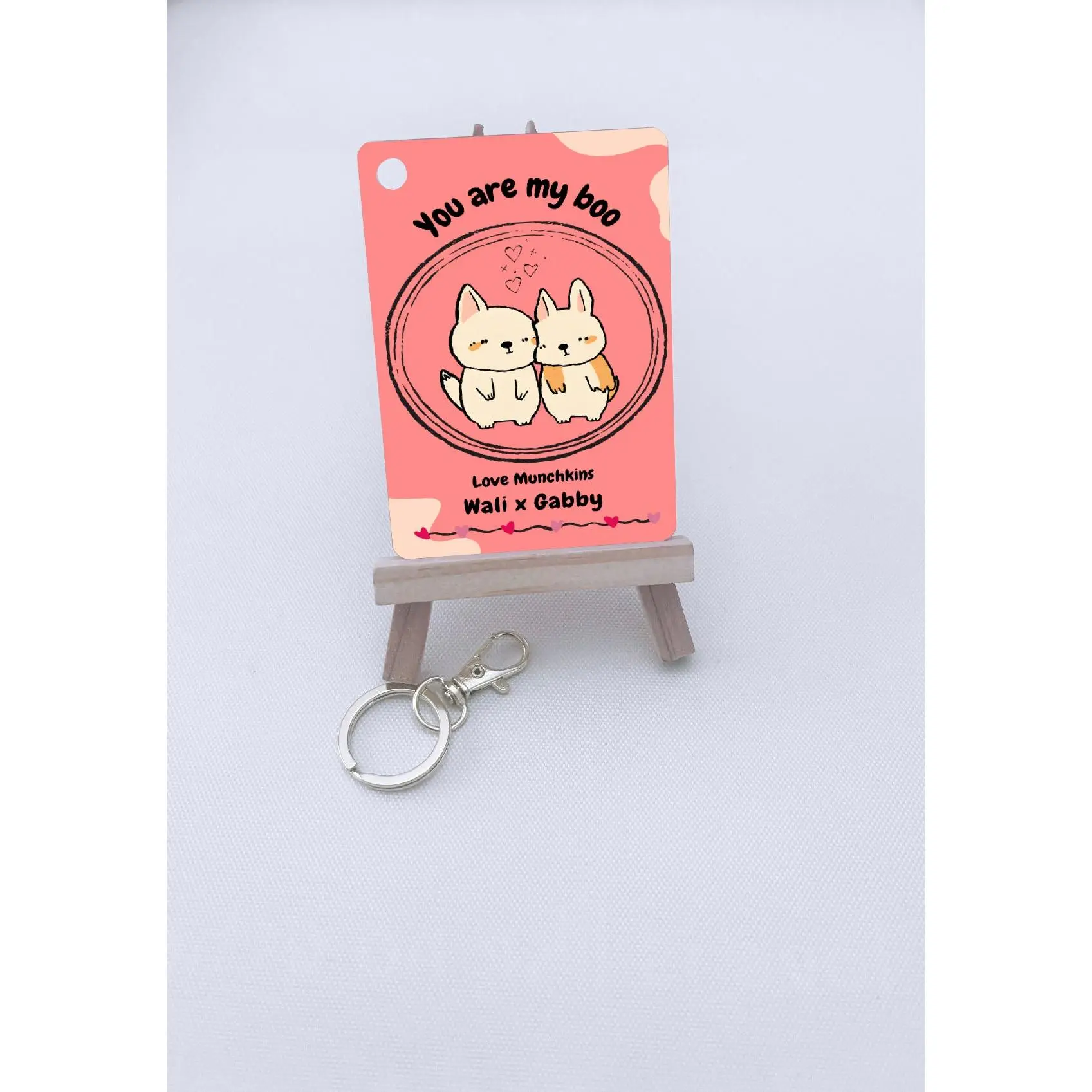 Personalized Acrylic Keychain - Couples Gift- Munchkin Boo