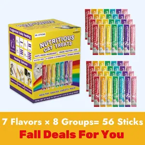 Nutritious Cat Treats, Grain-Free, Lickable, Squeezable Creamy Cat Treat/Topper, Variety Box, Periodic Pet Snacks