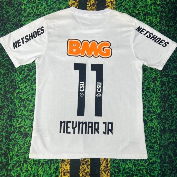 1213 Santos White Home Neymar Jr 11 Soccer Short Sleeve Jersey