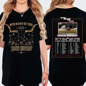 ZB With Heaven on Tour 2026 Front and Back T-Shirt Sweatshirt Hoodie, ZB Western Bull Skull Shirt, ZB Country Music, Concert Outfit, Gift For Fan V5