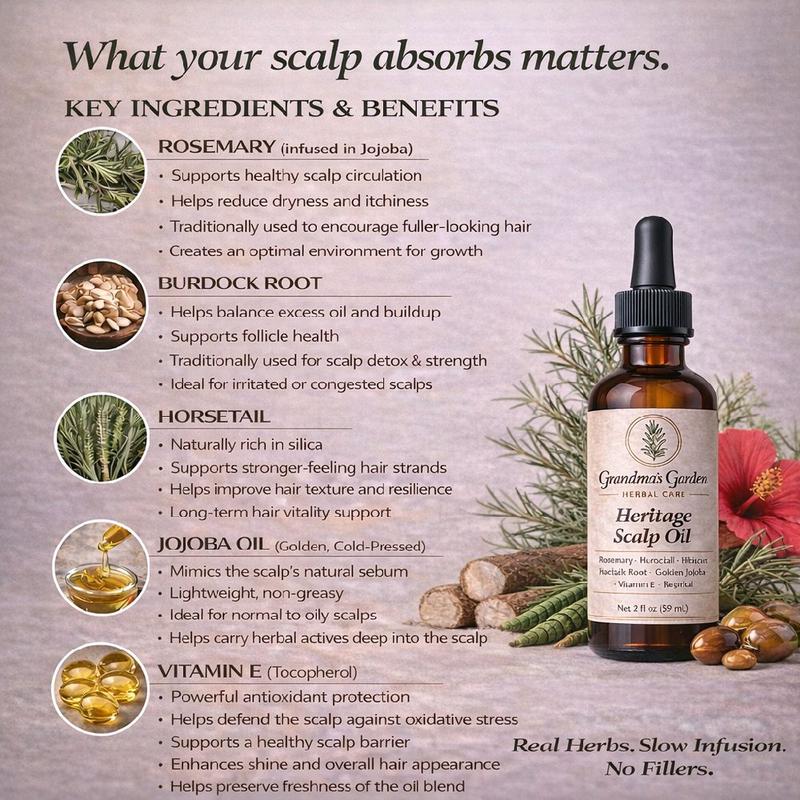 Heritage Scalp Oil | Pre-Wash Scalp Reset for Thinning & Shedding